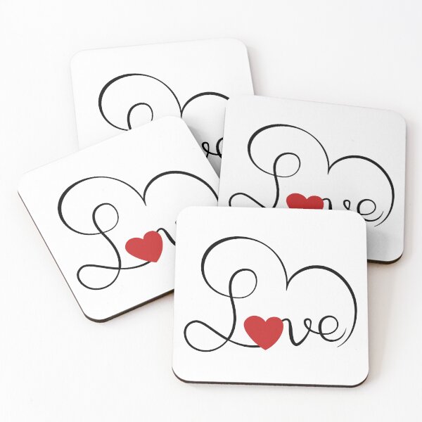Item preview,  Elegant Calligraphy “Love” Word with Heart – Romantic Vector Art designed and sold by hjian8219.