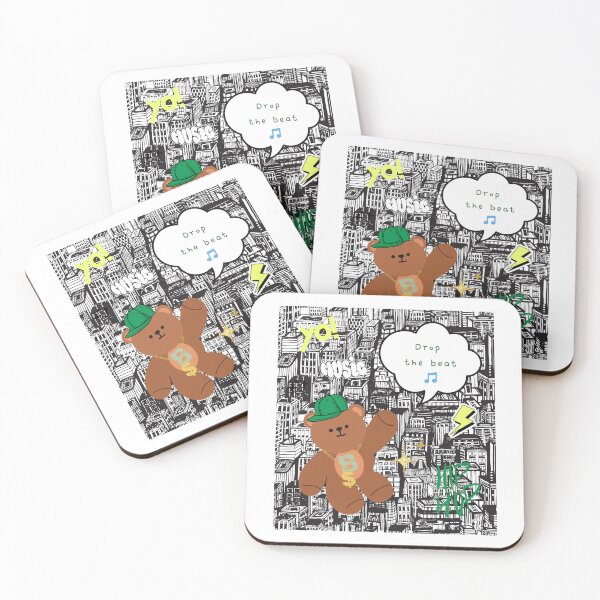Item preview, Mono Bear Message – Drop the Beat (Street Style background) designed and sold by mintmono-studio.