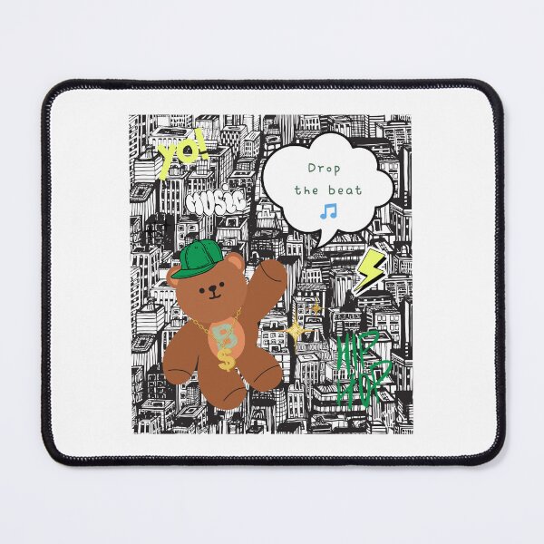 Item preview, Mono Bear Message – Drop the Beat (Street Style background) designed and sold by mintmono-studio.