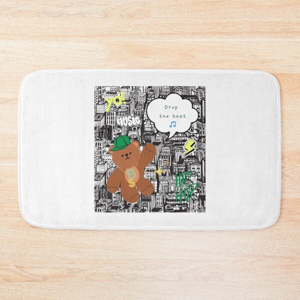 Item preview, Mono Bear Message – Drop the Beat (Street Style background) designed and sold by mintmono-studio.