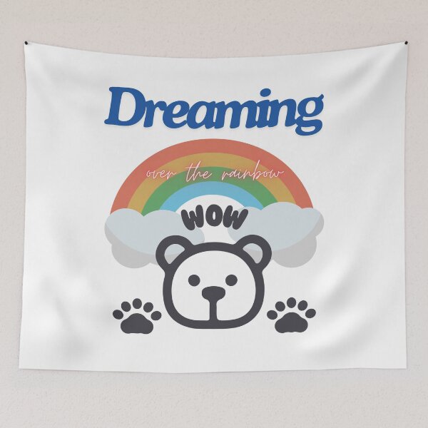 Item preview, Dreaming Bear Rainbow Kawaii Pastel Clouds Graphic designed and sold by mintmono-studio.