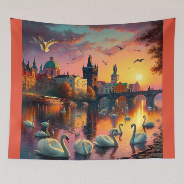Item preview, Swans on Vltava River Praque designed and sold by daweave77.