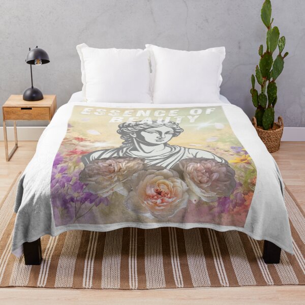 Item preview, Essence of Beauty – Vintage Floral Statue Print designed and sold by mintmono-studio.