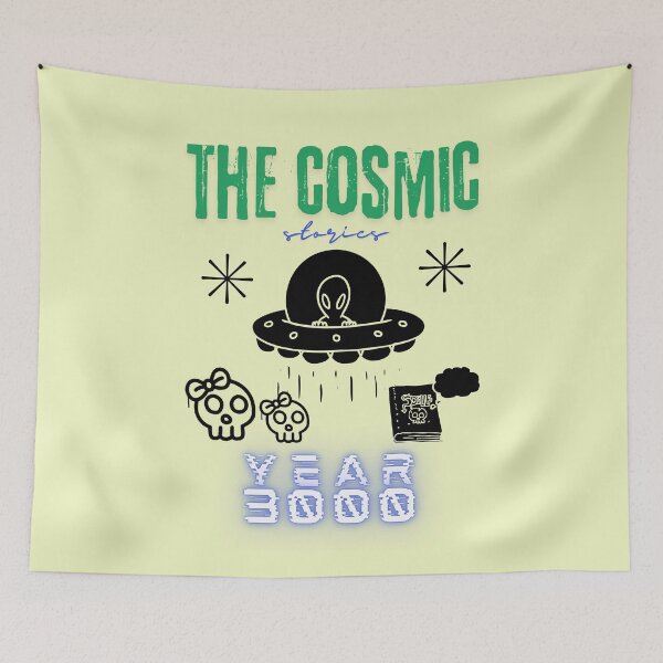 Item preview, The Cosmic Year 3000 Alien UFO Sci-Fi Graphic designed and sold by mintmono-studio.