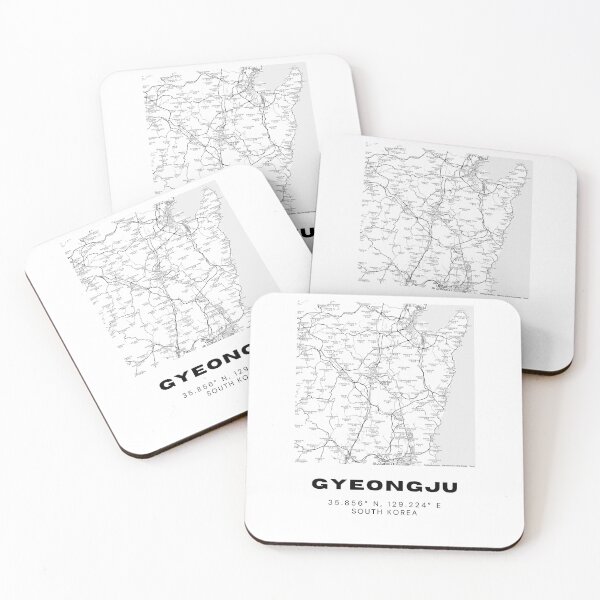 Item preview, Minimalist Gyeongju Map – Ancient Capital of South Korea in Black & White designed and sold by RM-Journey.