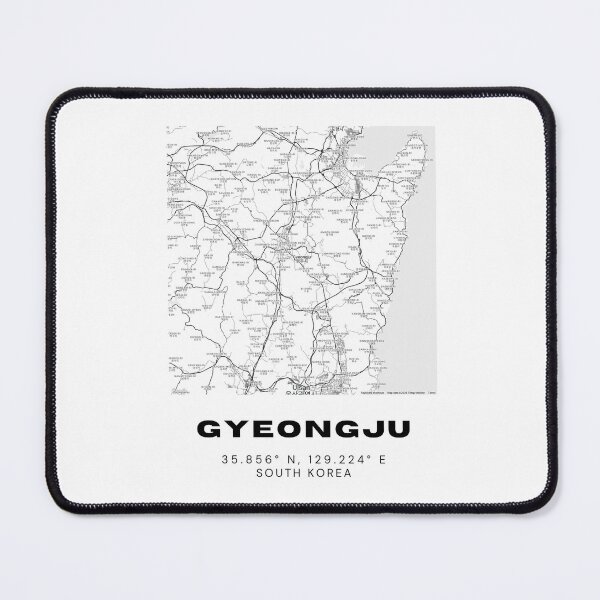 Item preview, Minimalist Gyeongju Map – Ancient Capital of South Korea in Black & White designed and sold by RM-Journey.
