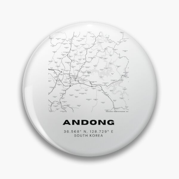 Item preview, Minimalist Andong Map – Korean Folk Culture City in Black and White designed and sold by RM-Journey.