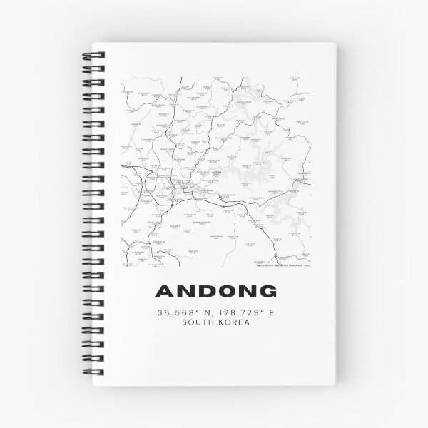 Item preview, Minimalist Andong Map – Korean Folk Culture City in Black and White designed and sold by RM-Journey.