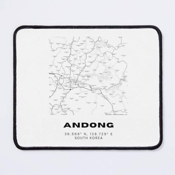 Item preview, Minimalist Andong Map – Korean Folk Culture City in Black and White designed and sold by RM-Journey.