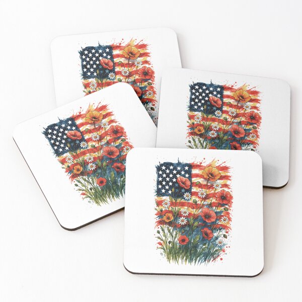 Item preview, American Flag Floral - Patriotic Wildflower USA  designed and sold by queenzoid.