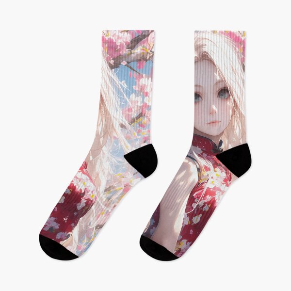 Item preview, Meiko Honma Anohana Anime Girl Cherry Blossom White Hair Peaceful Spring designed and sold by mildaclairmo.