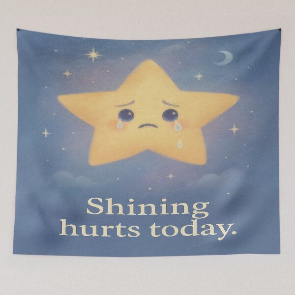 Item preview, Shining Hurts Today – Sad Star Art designed and sold by Neovibe Print.