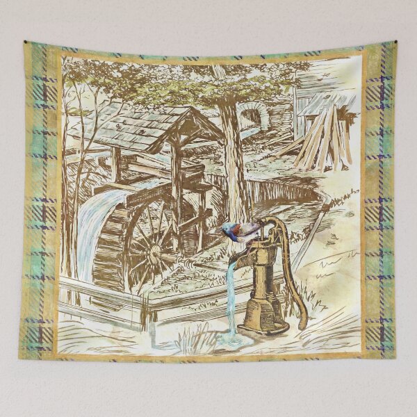 Item preview, VIntage Waterpump With Bird designed and sold by sunnthreads.