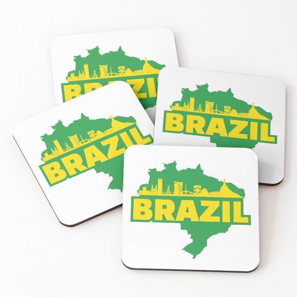 Item preview, Brazil Map and Skyline designed and sold by UNK-Fatigues.