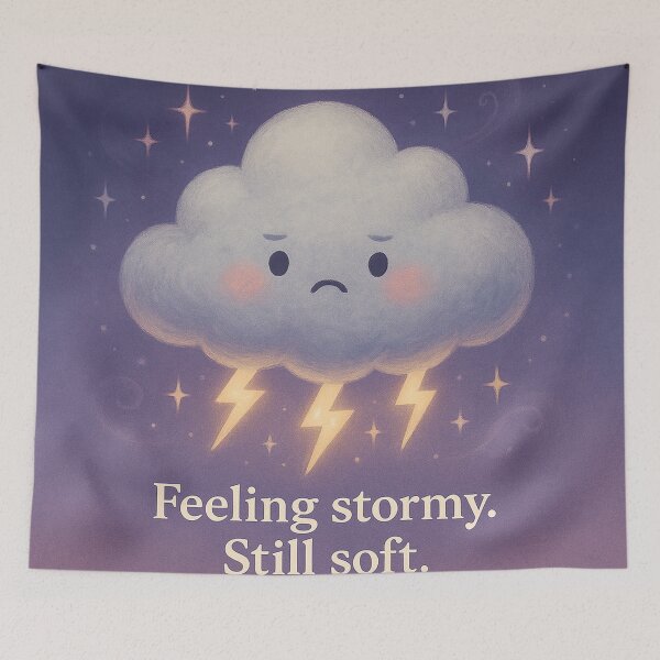Item preview, Feeling Stormy. Still Soft. – Emotional Cloud Character designed and sold by Neovibe Print.