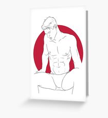 Red Circle Man Greeting Card
