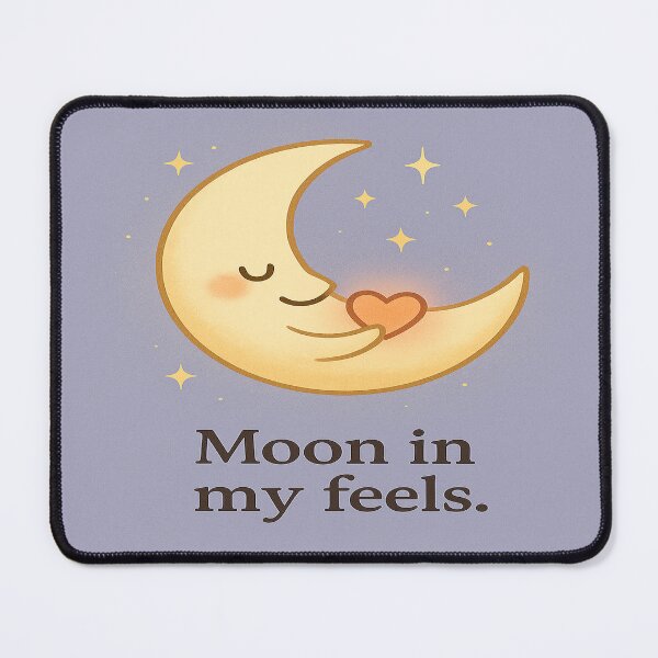 Item preview, Moon in My Feels – Crescent Moon Holding a Heart designed and sold by Neovibe Print.