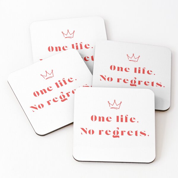 Item preview, One Life No Regrets - Bold Minimal Red Typography designed and sold by mintmono-studio.