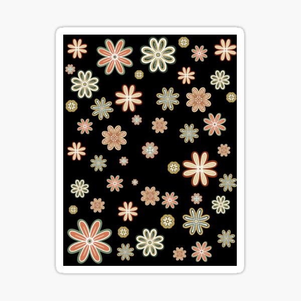 Aperçu de l'œuvre Fleurs noires pêche créée et vendue par knajalice designs.