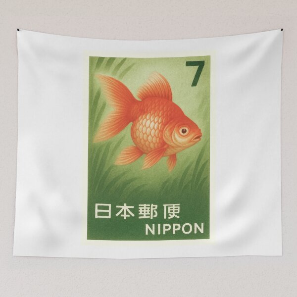 Item preview, 1966 Kingyo Red Goldfish Postage Stamp designed and sold by retrographics.