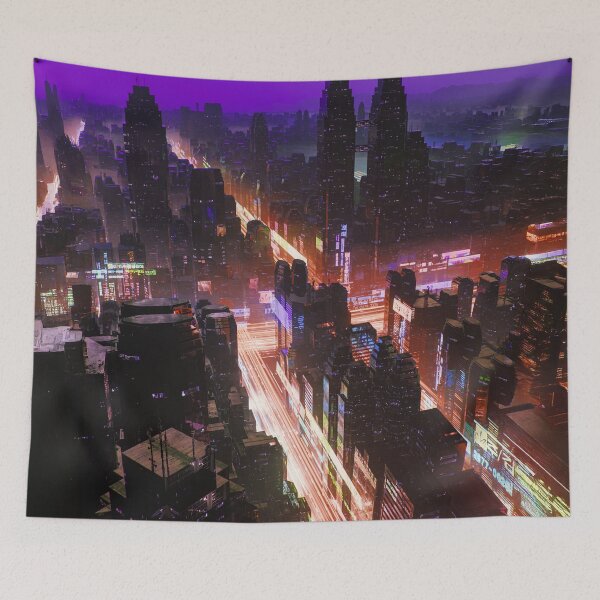 Item preview, Future City of Interwoven Lights designed and sold by AlexSuiArt.