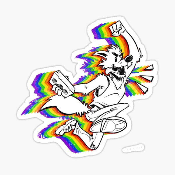 Aperçu de l'œuvre Arc-en-ciel en briques Furry Pride créée et vendue par Jackaloo.