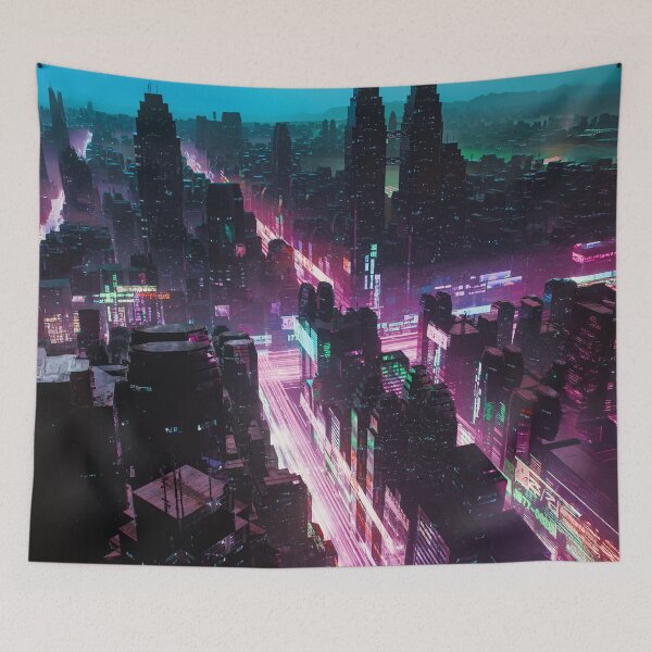 Item preview, Future City of Interwoven Lights designed and sold by AlexSuiArt.