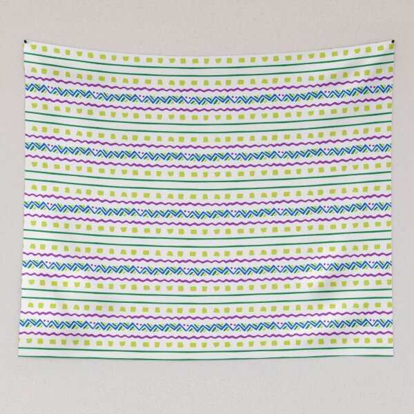 Item preview, Pastel Geometric Stripe Heart – Teal, Lime & Purple Accent Design designed and sold by larissa-myrie.