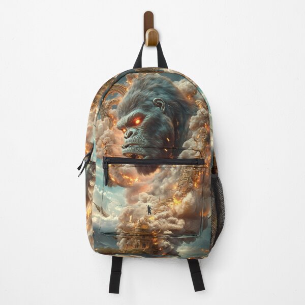 Item preview, Giant Animal Flaming Gorilla Spirit Roars Amid Crumbling Kingdom designed and sold by kludtmiessek.