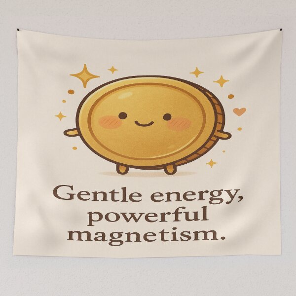 Item preview, Soft but Lucky – Motivational Coin Charm designed and sold by Neovibe Print.