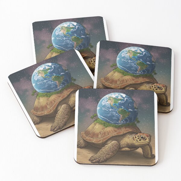 Item preview, Cosmic Turtle Carrying Earth Fantasy Illustration designed and sold by Greemo03.
