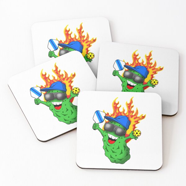 Item preview, Pickleball Player on Fire. Cartoon Logo Design. designed and sold by Uncle Steve The Cartoonguy's Pickleball Madness..