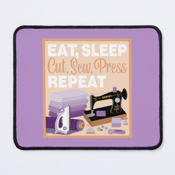 Item preview, Eat Sleep Repeat Quilting - Old Machine - PURPLE designed and sold by StellarFX.
