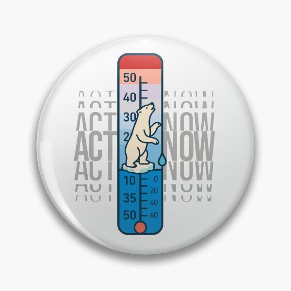 Item preview, Planet’s Fever Chart: Polar Bear on Ice Floe – Climate Change Alert for Conscious Collectors designed and sold by H Jonas.