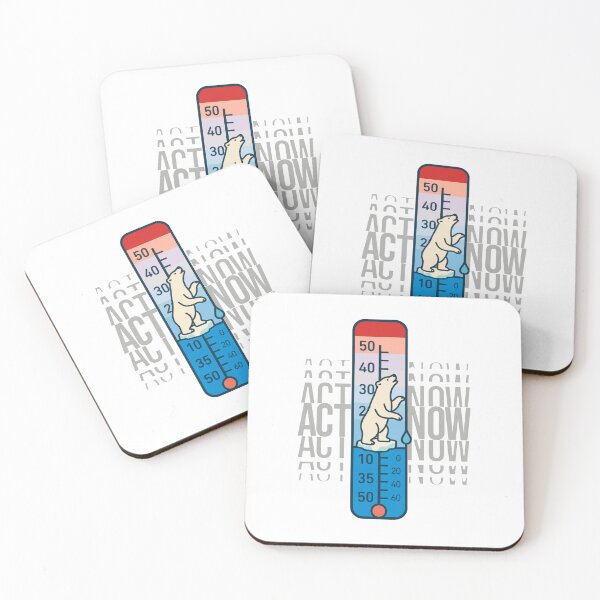 Item preview, Planet’s Fever Chart: Polar Bear on Ice Floe – Climate Change Alert for Conscious Collectors designed and sold by H Jonas.