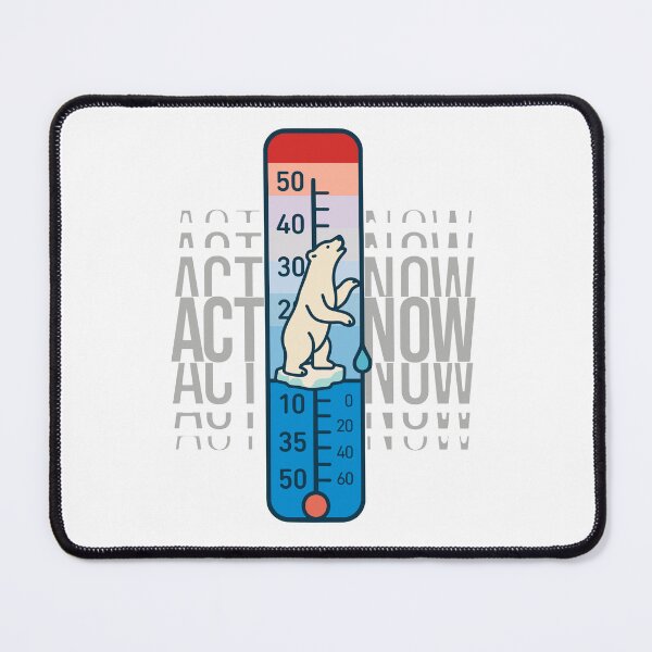Item preview, Planet’s Fever Chart: Polar Bear on Ice Floe – Climate Change Alert for Conscious Collectors designed and sold by H Jonas.