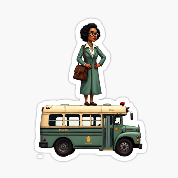 Artikel-Vorschau von Rosa Parks in einem Bus, designt und verkauft von DreamFoundry.