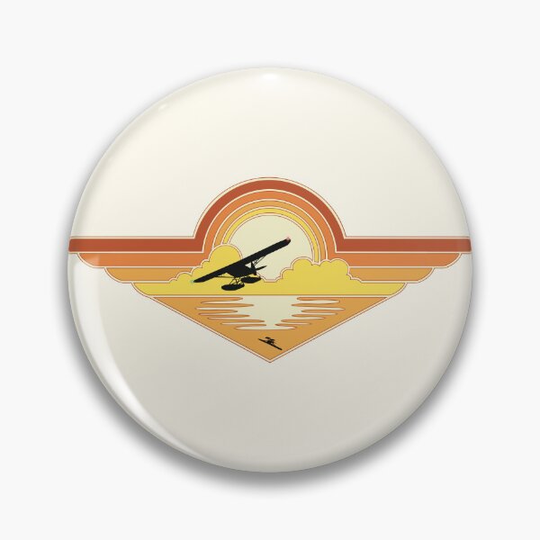 Item preview, Seaplane Flying at Sunrise Pilot Wings Aviation Design designed and sold by skye-studio.