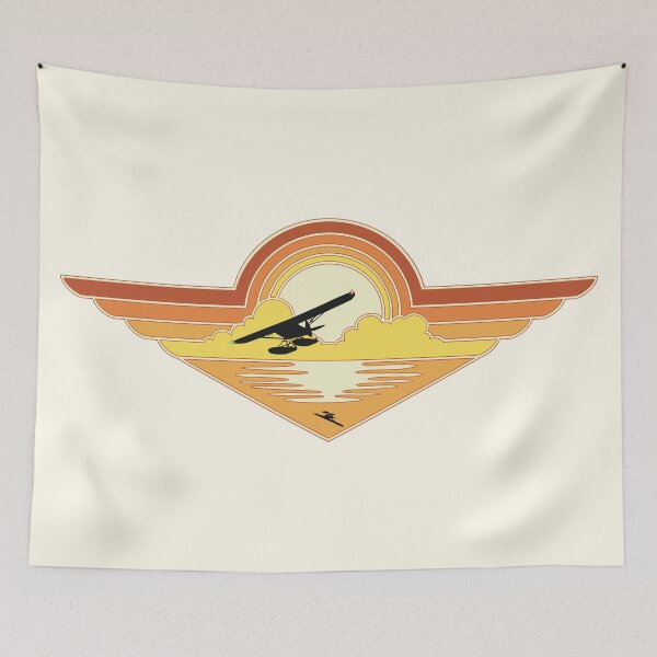 Item preview, Seaplane Flying at Sunrise Pilot Wings Aviation Design designed and sold by skye-studio.