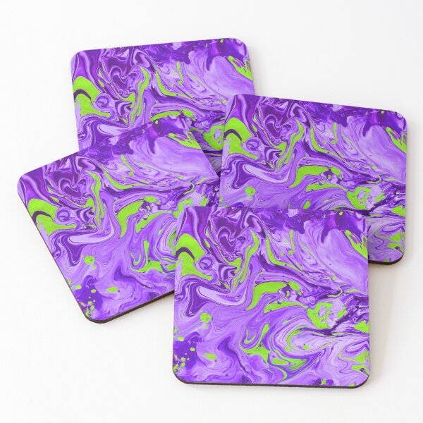Item preview, Purple and Lime Green Swirl Acrylic Painted Art designed and sold by nicolebrei89.