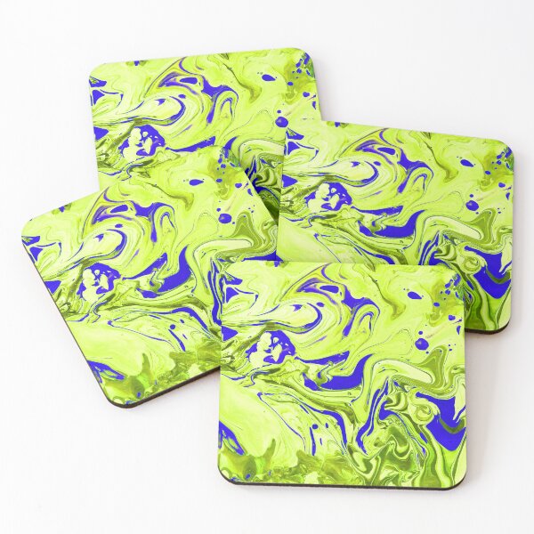 Item preview, Bright Lime Green and Blue, Swirl, Acrylic, Painted Art designed and sold by nicolebrei89.