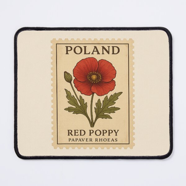 Item preview, Red Poppy Poland Postage Stamp Vintage Botanical designed and sold by Planthem.