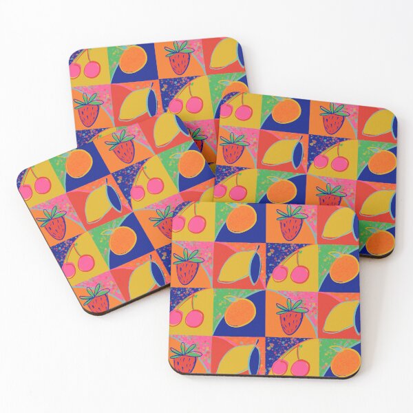 Item preview, Retro fruit squares designed and sold by MamasNatureArt.