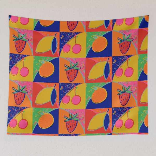 Item preview, Retro fruit squares designed and sold by MamasNatureArt.