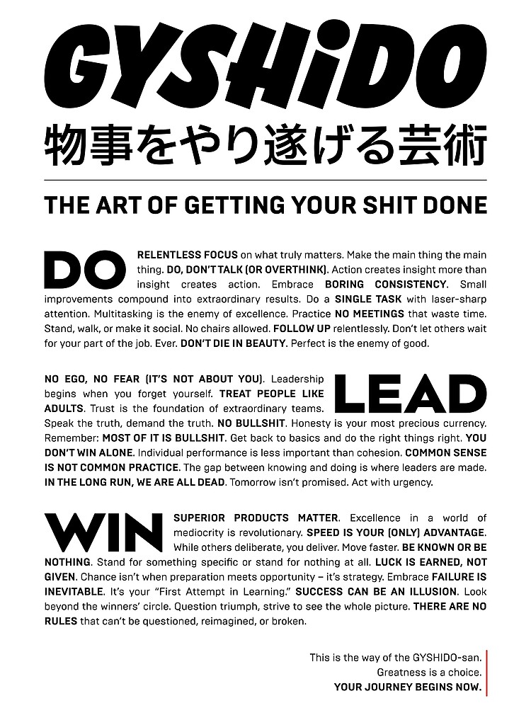 Thumbnail 3 of 3, Poster, The GYSHIDO Manifesto Poster designed and sold by TheHereticOrg.
