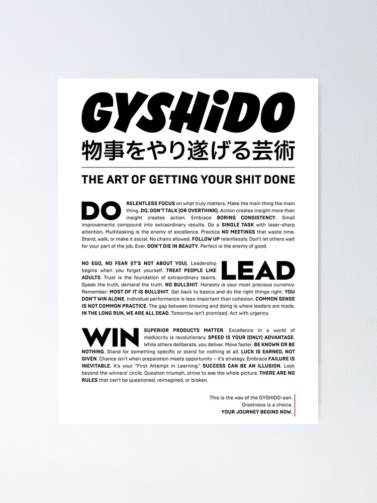 Thumbnail 1 of 3, Poster, The GYSHIDO Manifesto Poster designed and sold by TheHereticOrg.