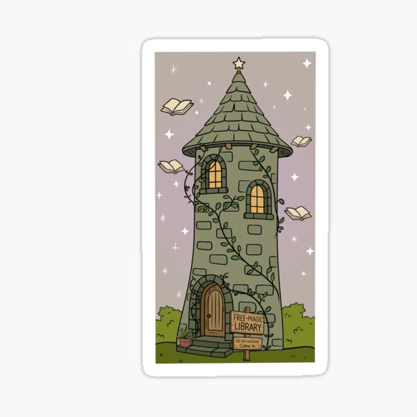 Item preview, Whimsical Library Tower – Free Magic Library designed and sold by EnchantedGremlinLoot.