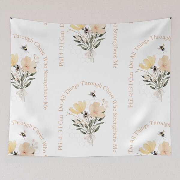 Item preview, All things through Christ cute Australian watercolor flora painted flowers designed and sold by immagymnast.