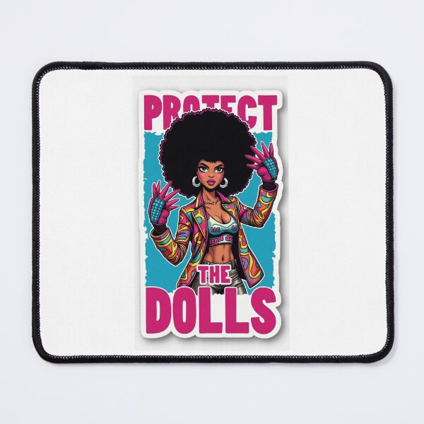 Item preview, Fierce Afro Doll Sticker – Protect The Dolls Artwork designed and sold by UrbanHuesOcean.