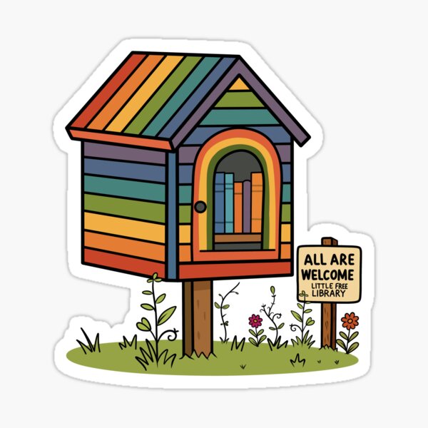 Item preview, Pride Rainbow Little Free Library Design designed and sold by EnchantedGremlinLoot.